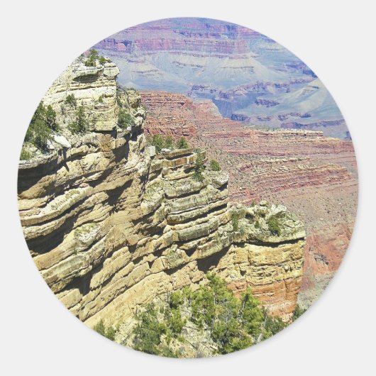 Blick in den Grand Canyon Runder Aufkleber (Vorderseite)