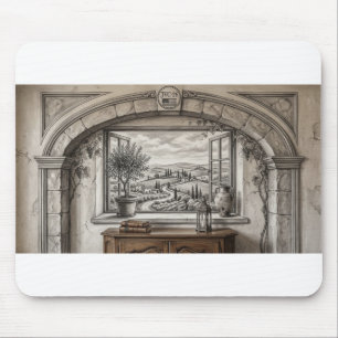 Blick in den Horizont Vintage-Look Mousepad