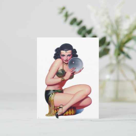 Blick in den Kristallball Postkarte (Stehend Vorderseite)