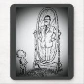 Blick in den Spiegel Mousepad (Vorne)