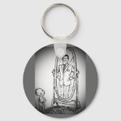 Blick in den Spiegel Schlüsselanhänger (Vorderseite)