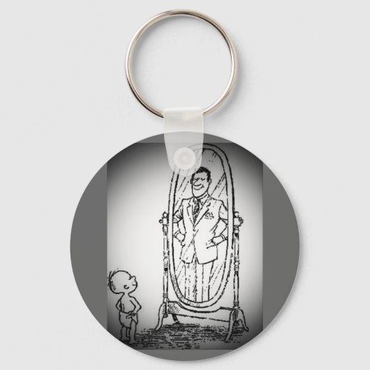 Blick in den Spiegel Schlüsselanhänger (Vorderseite)