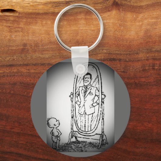 Blick in den Spiegel Schlüsselanhänger (Vorderseite)