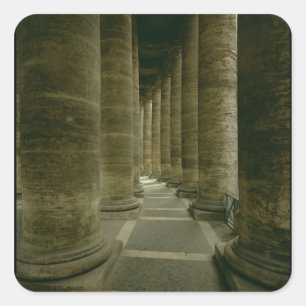 Blick in der Kolonnade Quadratischer Aufkleber