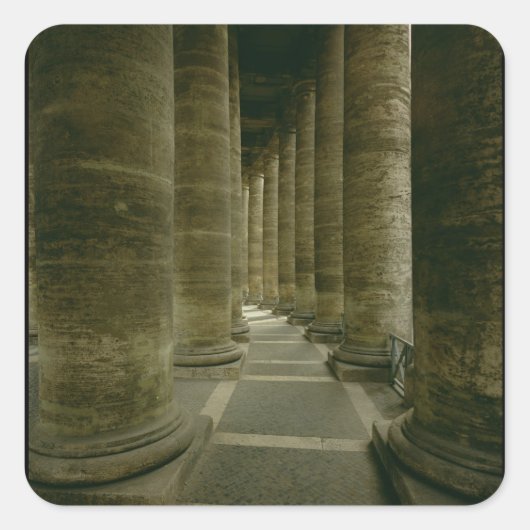 Blick in der Kolonnade Quadratischer Aufkleber (Vorderseite)