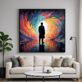 Blick in die Leere - einsame dunkle Silhouette Poster