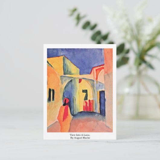 Blick in eine Bahn, mit August Macke Postkarte (Stehend Vorderseite)