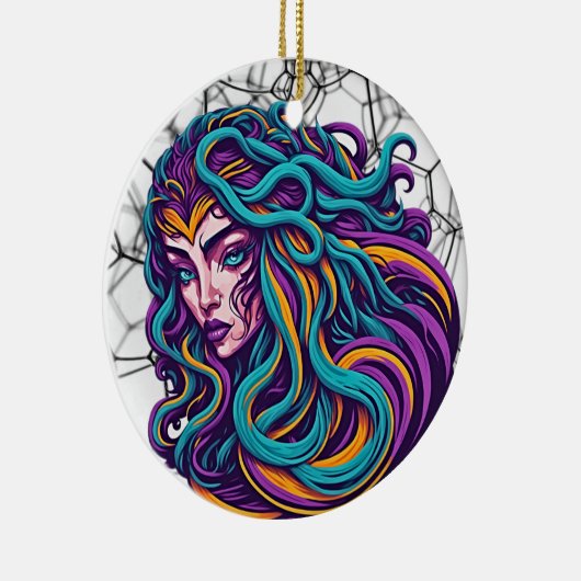 Blick in Eleganz: Medusa - Ein faszinierendes Retr Keramik Ornament (Rechts)