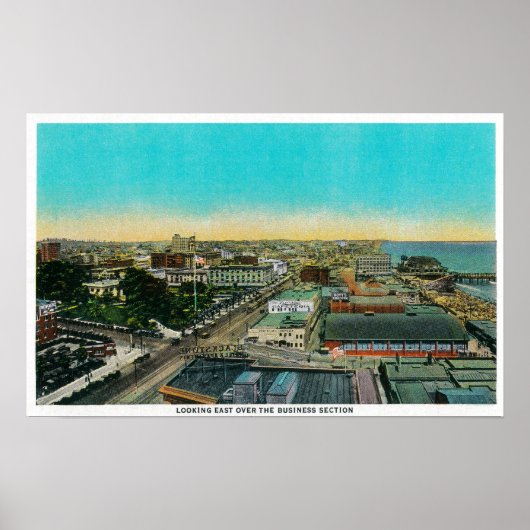 Blick nach Osten über den Geschäftsbereich, Long B Poster (Vorne)