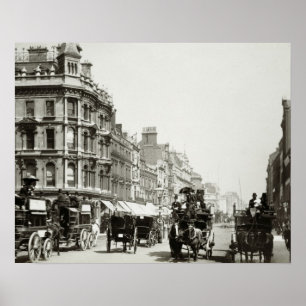 Blick nach Oxford Street, London (b/w Foto) Poster