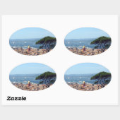 Blick nach Tropez Ovaler Aufkleber (Blatt)