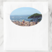 Blick nach Tropez Ovaler Aufkleber (Tasche)