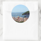 Blick nach Tropez Runder Aufkleber (Tasche)