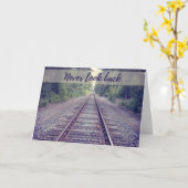 Blick nie zurück auf die Eisenbahn | Ermutigungsgr Karte (Gelbe Blume)