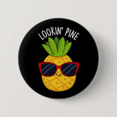 Blick Pine Funny Pineaple Pun Dark BG Button (Vorderseite)