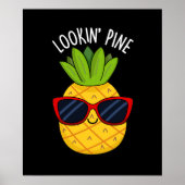 Blick Pine Funny Pineaple Pun Dark BG Poster (Vorne)