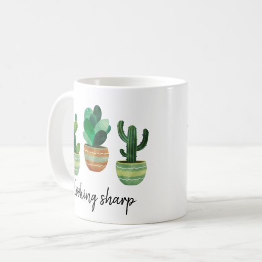 Blick Sharp Funny Cacti Kaffeetasse (Vorderseite Links)