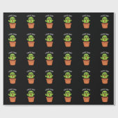 Blick Sharp Funny Cactus Pun Dark BG Geschenkpapier (Flach)