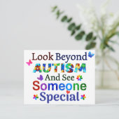 Blick über den AUTISMUS Postkarte (Stehend Vorderseite)