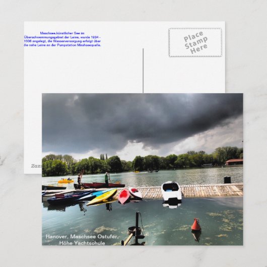 Blick über den Maschsee, Hannover Postkarte (Vorne/Hinten)