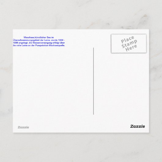 Blick über den Maschsee, Hannover Postkarte (Rückseite)