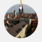 Blick über Regensburg, Deutschland Keramik Ornament (Vorne)