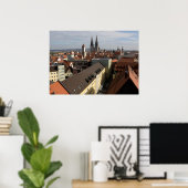 Blick über Regensburg, Deutschland Poster (Heimbüro)