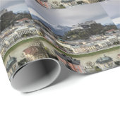 Blick über Salzburg Österreich Geschenkpapier (Rolleneckpunkt)
