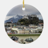 Blick über Salzburg Österreich Keramik Ornament (Hinten)