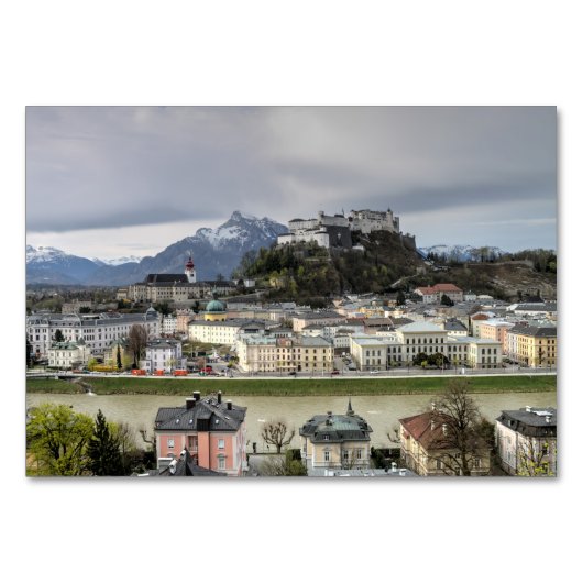 Blick über Salzburg Österreich Tischnummer (Vorderseite)