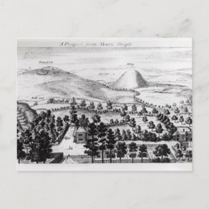 Blick vom Aveburysteppel des Silbury Hill Postkarte