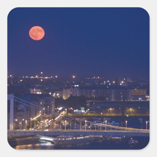 Blick vom Fishermens-Bastion neben Matyas Quadratischer Aufkleber (Vorderseite)