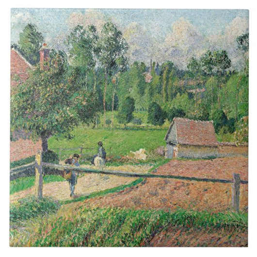 Blick vom Künstlerfenster Camille Pissarro Fliese (Vorderseite)