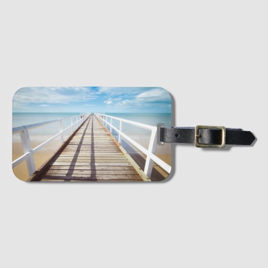 Blick vom Pier über Meer Gepäckanhänger (Vorderseite (Horizontal))