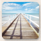 Blick vom Pier über Meer Getränkeuntersetzer (Vorderseite)