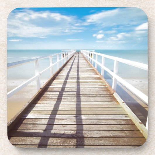 Blick vom Pier über Meer Getränkeuntersetzer (Vorderseite)