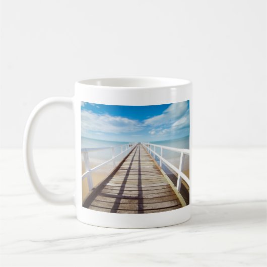 Blick vom Pier über Meer Kaffeetasse (Links)