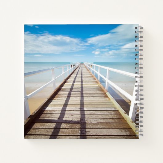 Blick vom Pier über Meer Notizblock (Rückseite)