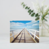 Blick vom Pier über Meer Postkarte (Stehend Vorderseite)