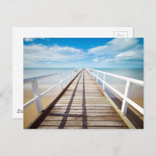 Blick vom Pier über Meer Postkarte (Vorne/Hinten)