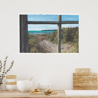 Blick vom Stinson Beach Snack Bar Window Poster