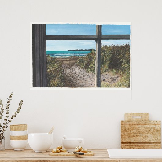 Blick vom Stinson Beach Snack Bar Window Poster (Küche)