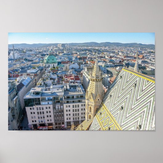 Blick vom Turm des Stephansdoms, Wien Poster (Vorne)