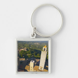 Blick vom Turm, San Gimignano, Siena, Toskana Schlüsselanhänger