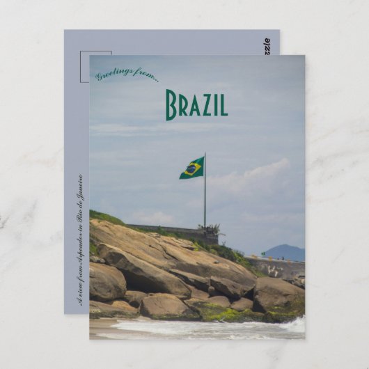 Blick von Arpoador in Rio de Janeiro Brasilien Postkarte (Vorne/Hinten)