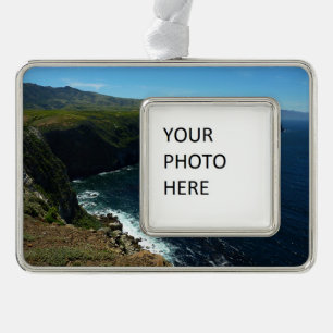 Blick von der Santa Cruz Insel im Channel Islands Rahmen-Ornament Silber