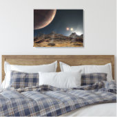 Blick von einem hypothetischen Mond im Orbit Leinwanddruck (Insitu (Schlafzimmer))