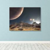 Blick von einem hypothetischen Mond im Orbit Leinwanddruck (Insitu (Holzboden))