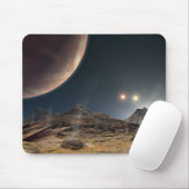 Blick von einem hypothetischen Mond im Orbit Mousepad (Mit Mouse)