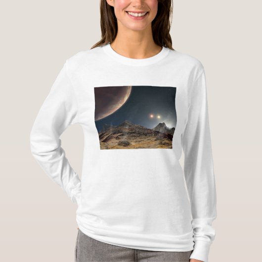 Blick von einem hypothetischen Mond im Orbit T-Shirt (Vorderseite)
